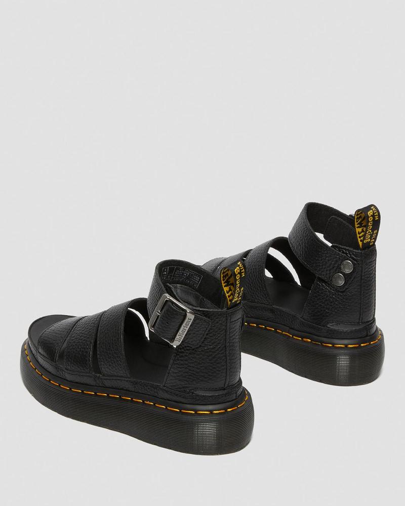 Women's Dr Martens Clarissa II Leather Platform Sandals Black | AU 309HAP